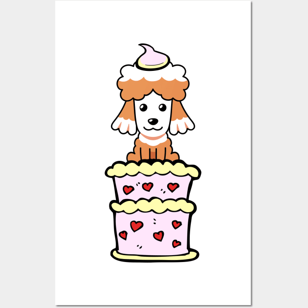 Brown dog Jumping out of a cake Wall Art by Pet Station